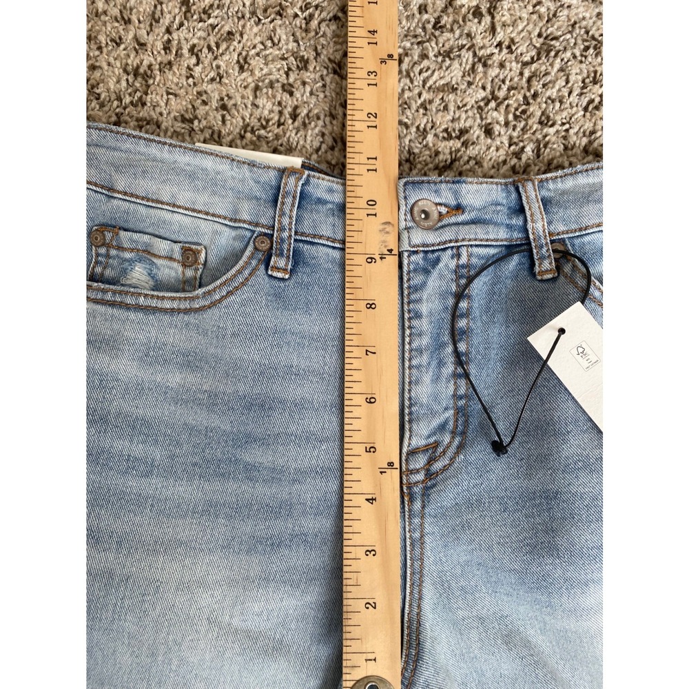 Anne Klein Jeans Womens 8 Straight Leg Pink Dip Dye Ombre Raw Hem Light Wash - Picture 5 of 8